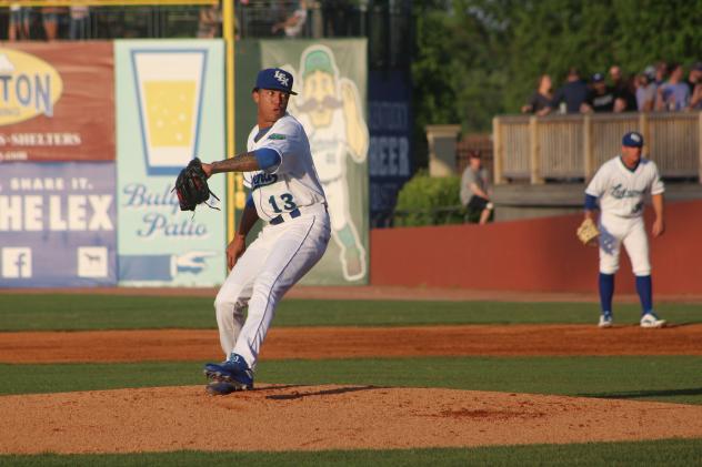 Lexington Legends pitcher Janser Lara prepares to throw