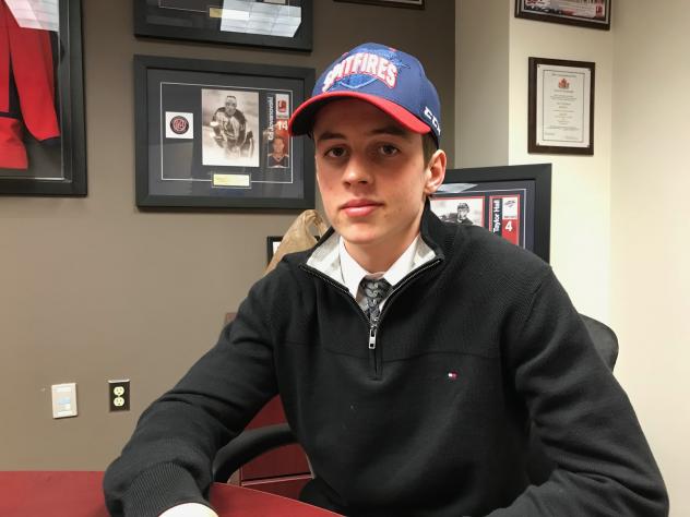 Jean-Luc Foudy signs with the Windsor Spitfires
