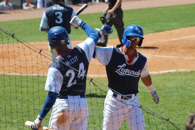 MJ Melendez and the Lexington Legends celebrate