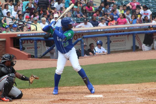 Seuly Matias of the Lexington Legends at the plate