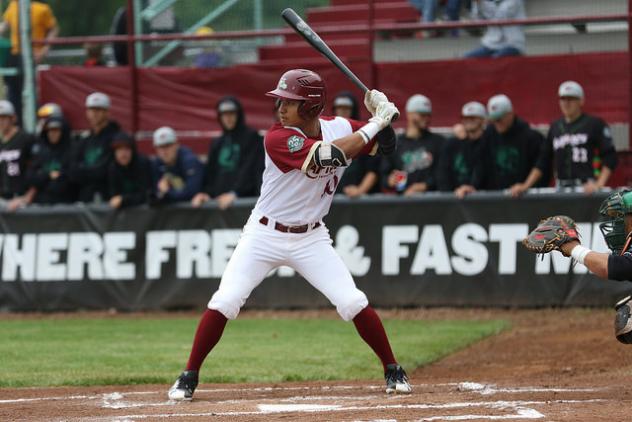 Wisconsin Rapids Rafters at the plate against the Green Bay Bullfrogs