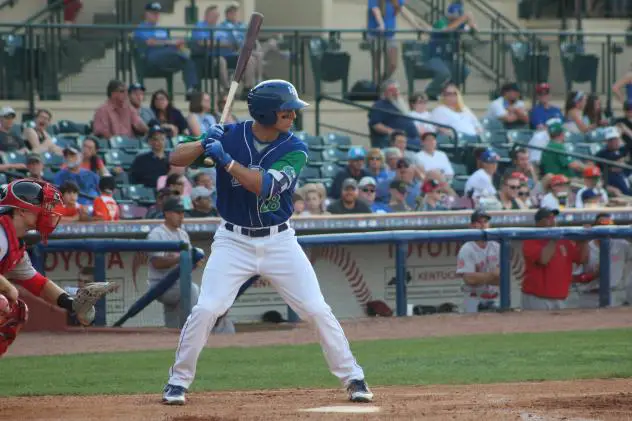 Brewer Hicklen at bat for the Lexington Legends