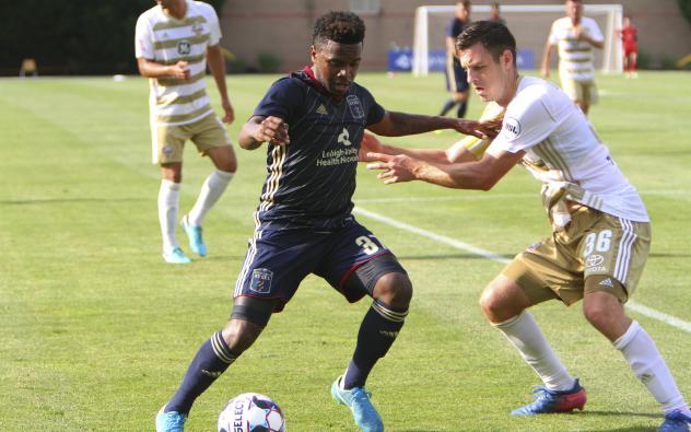 Bethlehem Steel FC forward Chris Nanco controls the ball vs. Louisville City FC