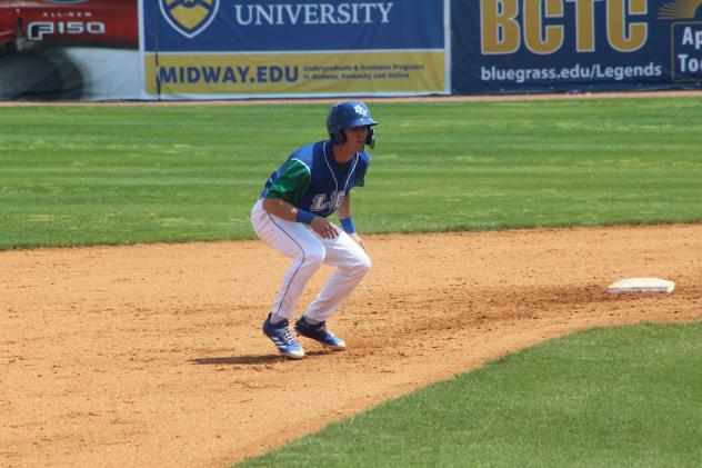 Cal Jones of the Lexington Legends leads off second