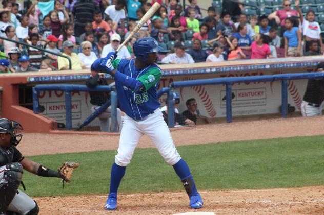 Seuly Matias of the Lexington Legends ready for a pitch