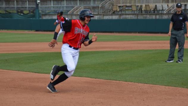 Hickory Crawdads round the bases