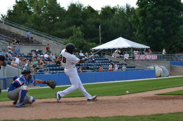 Sussex County Miners infielder Audy Ciriaco takes a swing