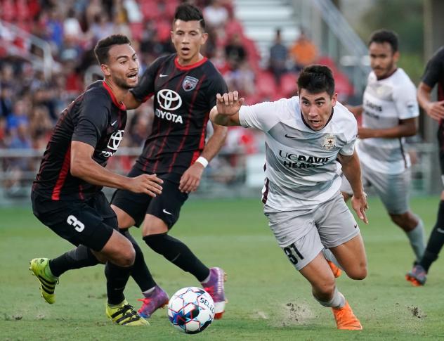 Sacramento Republic FC eyes the ball against San Antonio FC