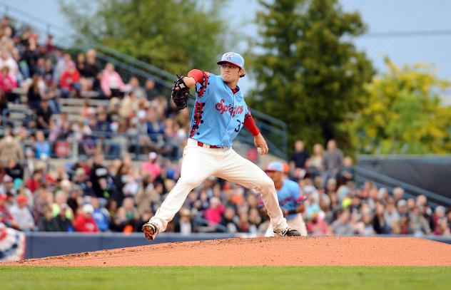 Spokane Indians pitcher Jake Latz