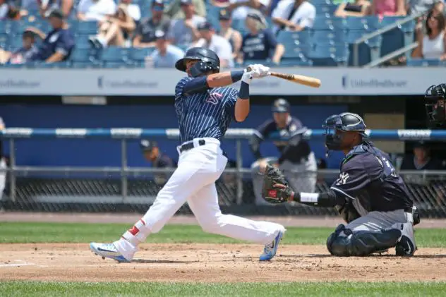 Matt Reynolds of the Syracuse Chiefs homers