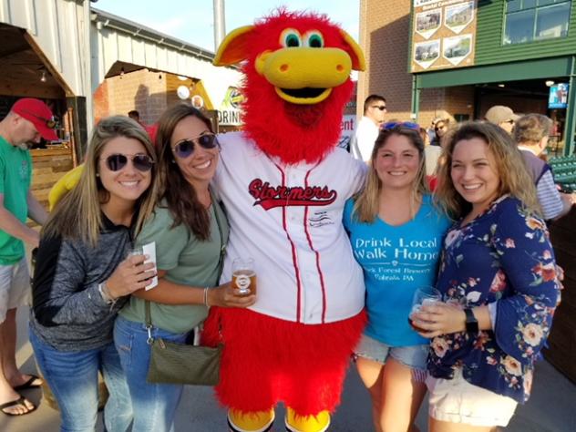 Lancaster Barnstormers mascot Cylo and fans
