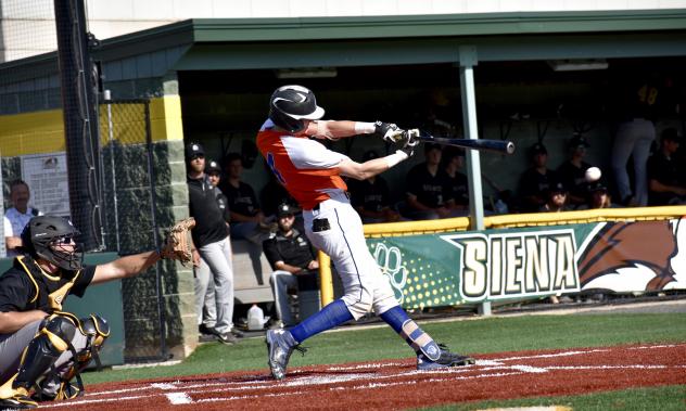 Albany Dutchmen with a big swing against the Saugerties Stallions