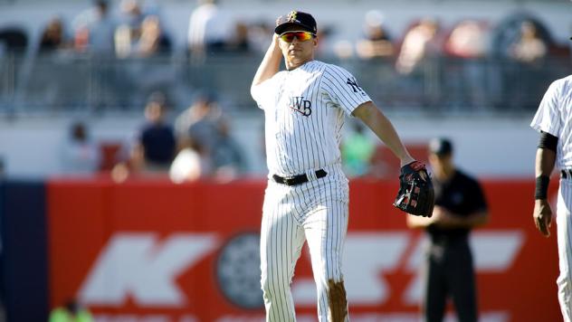 Brandon Drury of the Scranton/Wilkes-Barre RailRiders prepares to throw