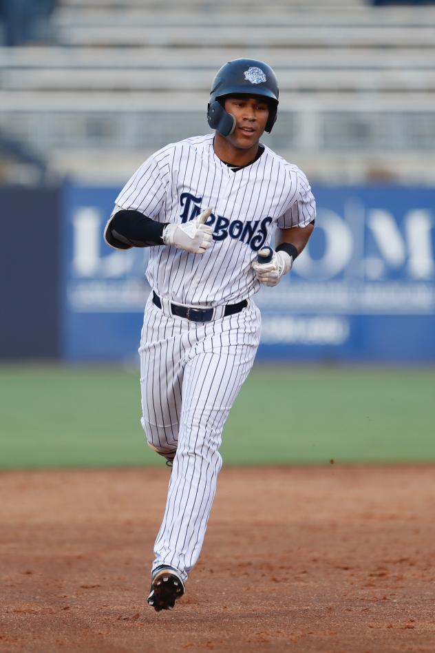 Dom Thompson-Williams rounds the bases for the Tampa Tarpons