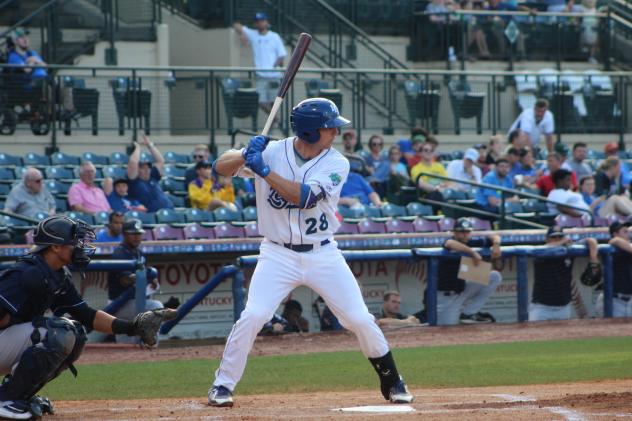 Brewer Hicklen of the Lexington Legends awaits a pitch