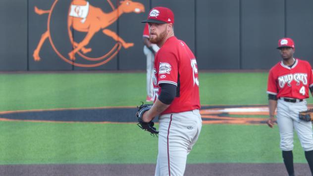 Braden Webb pitching for the Carolina Mudcats