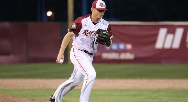 Wisconsin Rapids Rafter pitcher Trayson Kubo leaves the mound