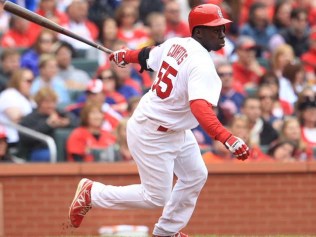Infielder Jermaine Curtis with the Cincinnati Reds