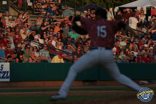 Charleston RiverDogs pitcher Jio Orozco with the crowd