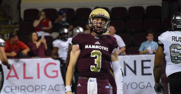 Maine Mammoths quarterback Jonathan Bane