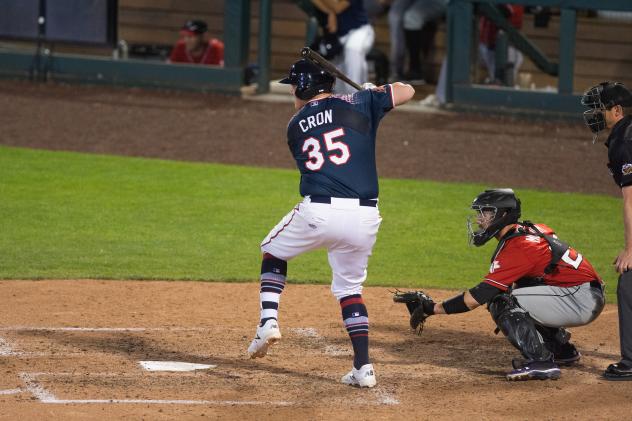 Reno Aces infielder Kevin Cron at bat