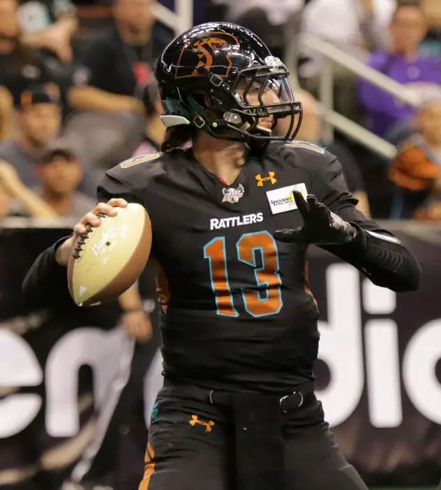 Arizona Rattlers quarterback Jeff Ziemba surveys the field