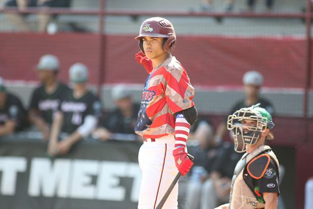 Wisconsin Rapids Rafters in patriotic jerseys