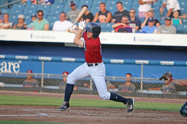 Andrew Stevenson of the Syracuse Chiefs homers