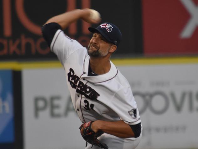 Kyle Davies hurls for the Somerset Patriots