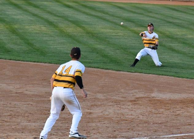 Willmar Stingers throw to first