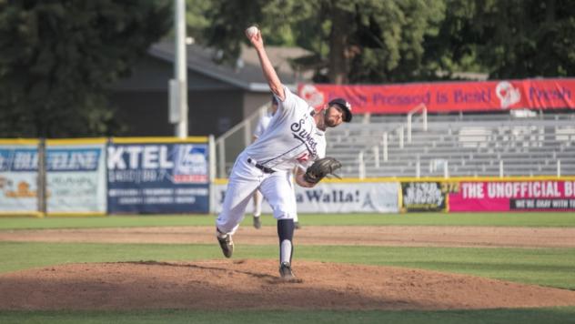 Walla Walla Sweets pitcher Carson Woolery delivers