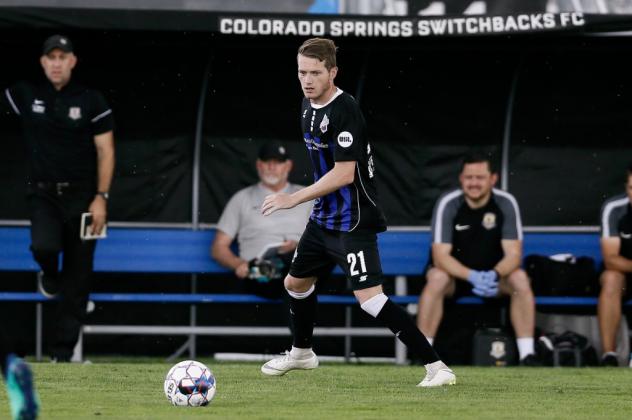 Colorado Springs Switchbacks defender Kip Colvey vs. Sacramento Republic FC