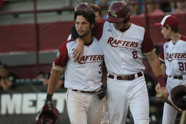 Wisconsin Rapids Rafters Ty Duvall (3) and Brody Wofford