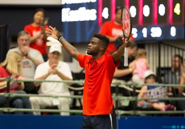 Frances Tiafoe of the Washington Kastles plays to the crowd