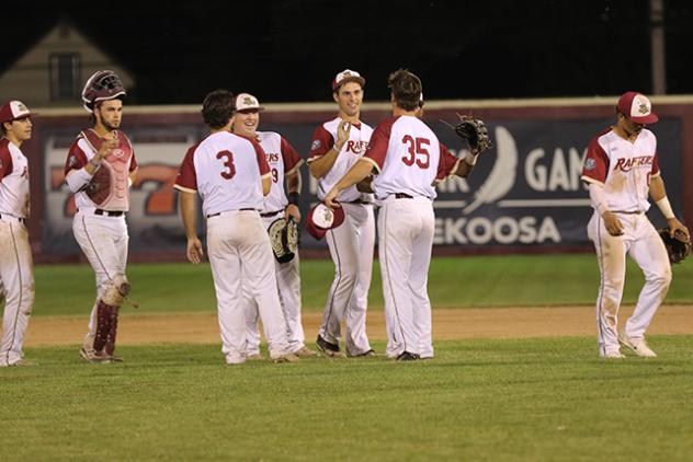 Wisconsin Rapids Rafters celebrate a win