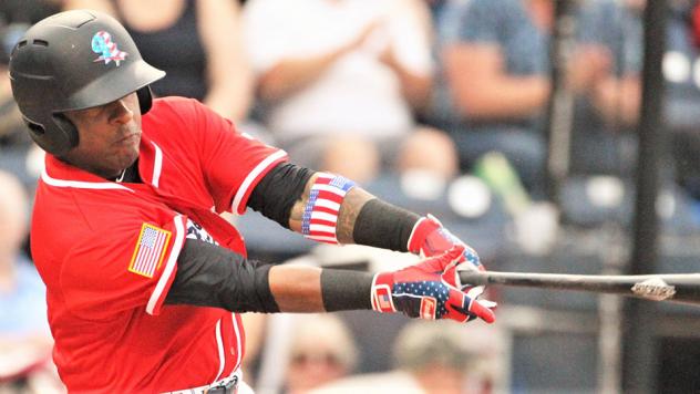 Rey Navarro of the Scranton/Wilkes-Barre RailRiders swings at a pitch