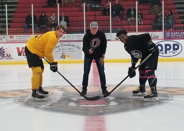 Ceremonial Puck Drop of Austin Bruins Team Black vs. Gold All-Star Challenge