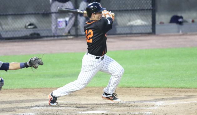 Dan Lyons of the Long Island Ducks records his 1,000th career hit