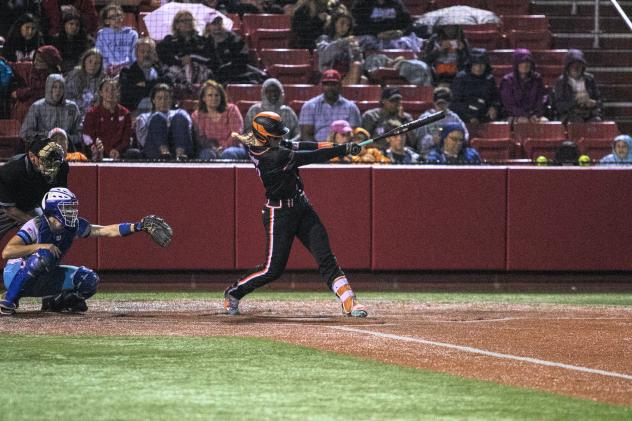 Kristyn Sandberg at the plate for the Chicago Bandits
