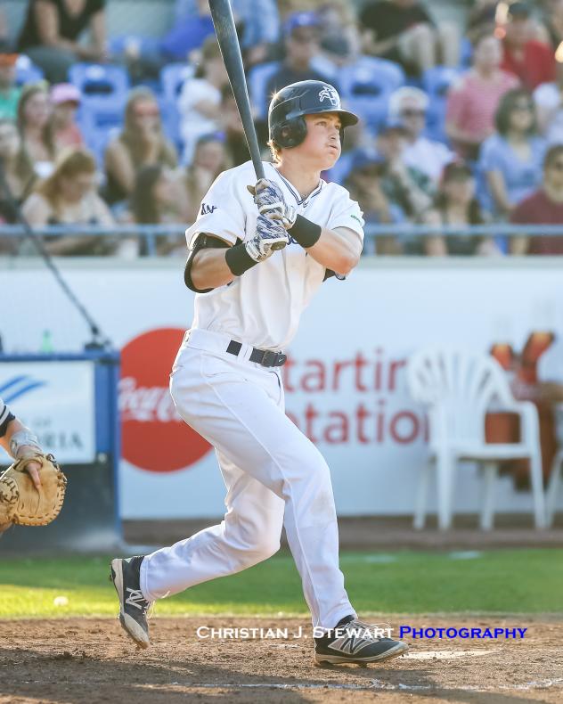 Caleb Ricketts of the Victoria HarbourCats had a two-RBI double