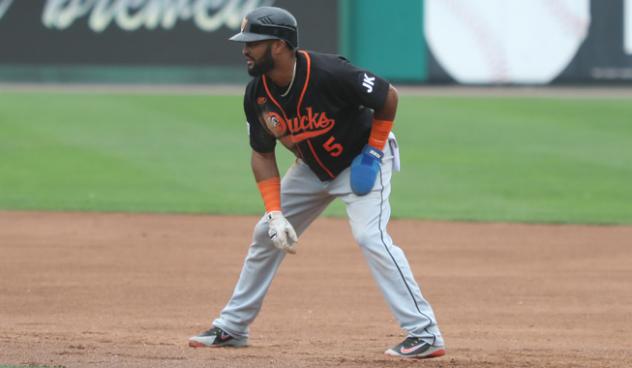 Emilio Bonifacio of the Long Island Ducks on the basepaths