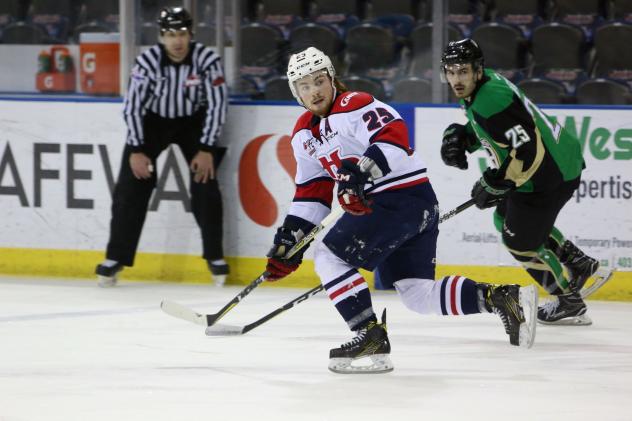 Forward Zane Franklin from with the Lethbridge Hurricanes