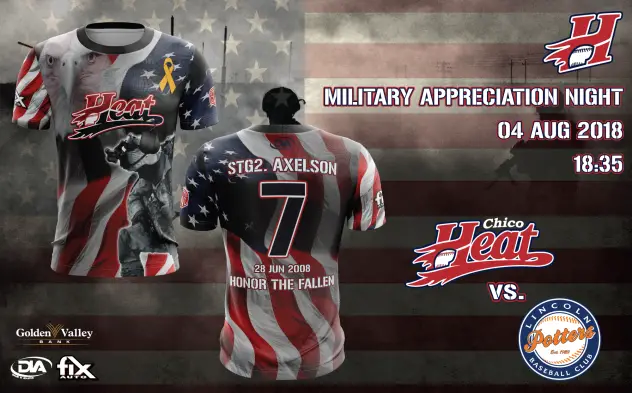 Chico Heat Military Appreciation Jerseys