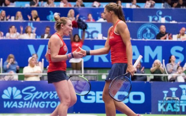 Madison Brengle and Nicole Melichar of the Washington Kastles
