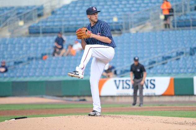 Kyle McGowin of the Syracuse Chiefs threw a quality start, allowing just two runs and three hits in seven innings