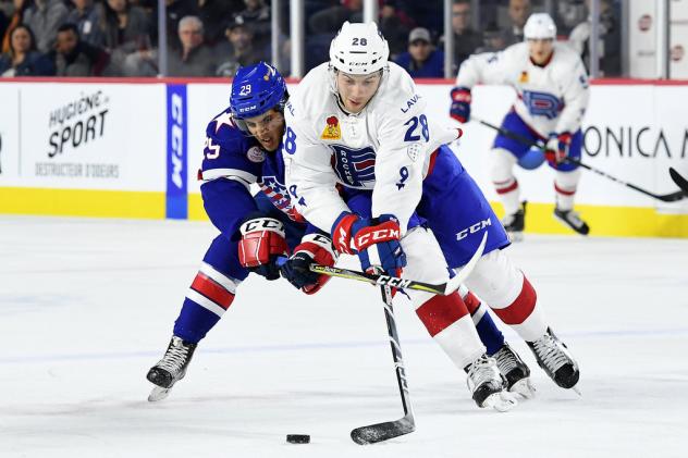 Forward Yannick Veilleux with the Laval Rocket