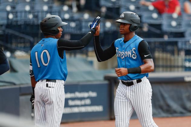Daniel Barrios and Isiah Gilliam of the Tampa Tarpons