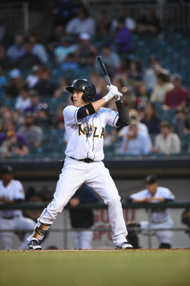 New Orleans Baby Cakes outfielder J.B. Shuck at bat