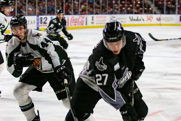 Idaho Steelheads forward Justin Parizek vs. the Utah Grizzlies