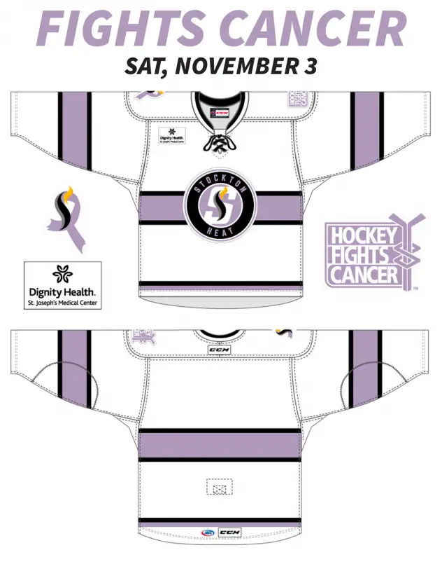 Stockton Heat Hockey Fights Cancer jerseys